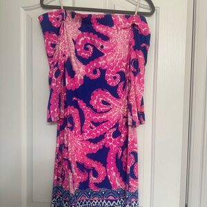 Lilly Pulitzer Pink and Blue Long Sleeve Dress